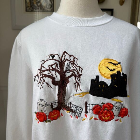 Holiday Editions Halloween Embroidered Applique Sweatshirt S - Picture 1 of 7